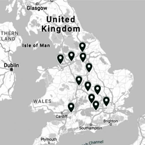 Our survey locations cover England