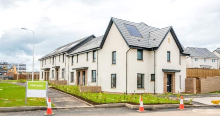 Newly built houses for sale in a housing development